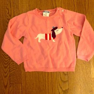 Jacadi pink sweater with dog toddler 3T